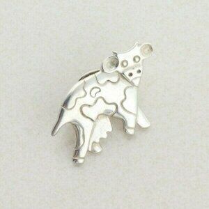 Sterling Silver Cow Pin Brooch or Tie Tack